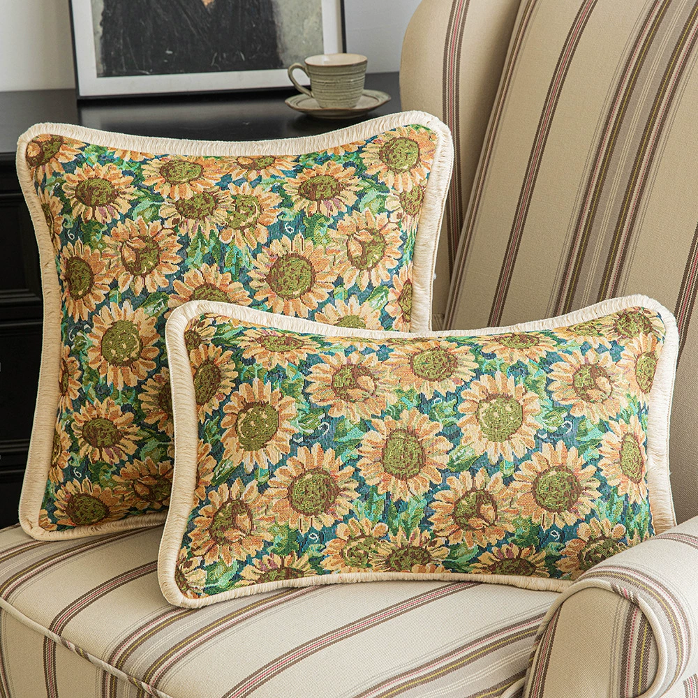 Decorative retro pillow / cushion, floral & patterned designs, sizes 30×50 cm and 45×45 cm
