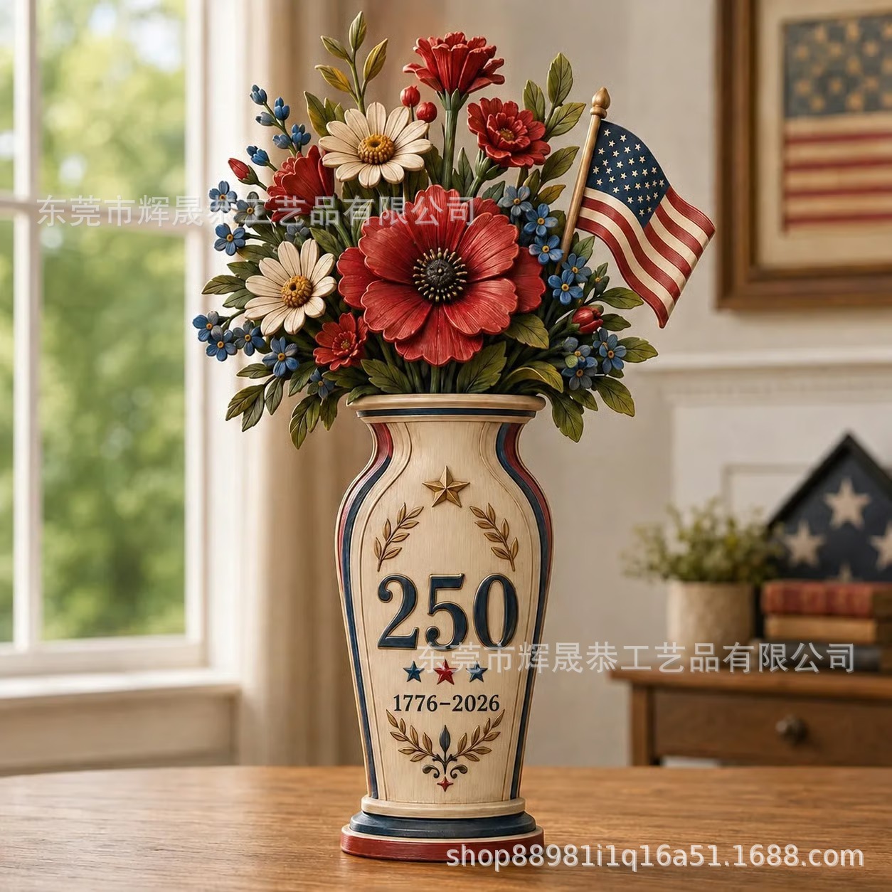Cross-Border America’S 250Th Patriotic Floral Décor 250Th Anniversary Flower Pot Decoration