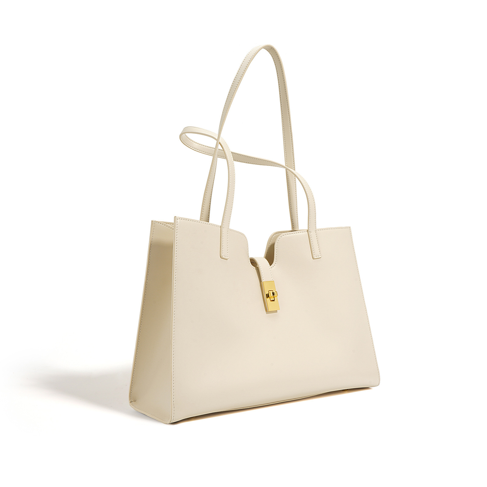 Women's Cowhide Tote Bag Casual Commuter Large Capacity Briefcase Ins Style Shoulder Underarm Handbag - Thumbnail 6