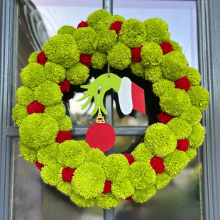 Christmas New Christmas Lion Velvet Garland Farmhouse Front Door Hanging Christmas Celebration Party Decoration Pendant
