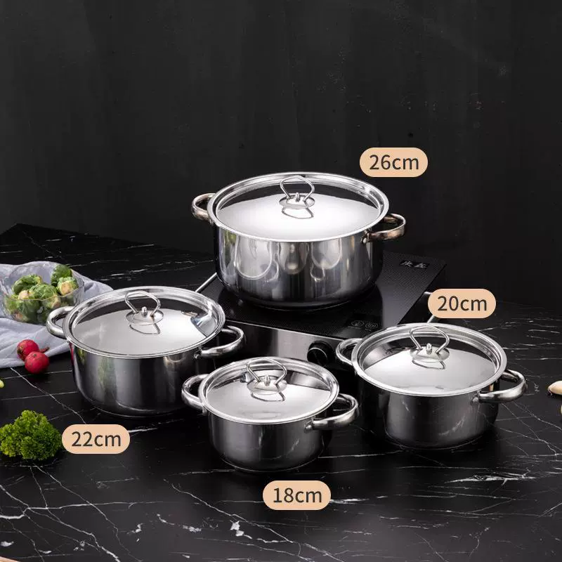 Set stainless steel, multilayer kitchenware, wholesale, (Cross-border trading), increased thickness, 15 pieces