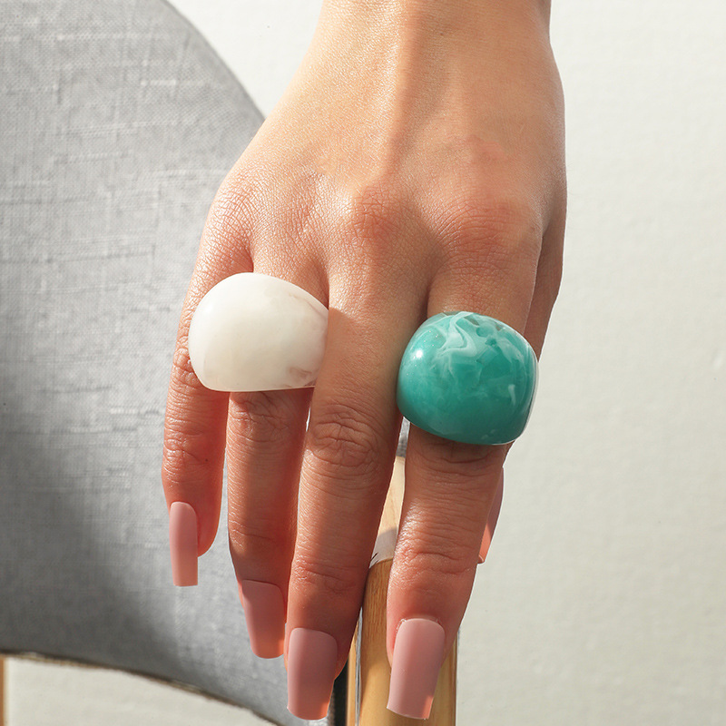 Simple Resin 2-piece Ring Set display picture 1