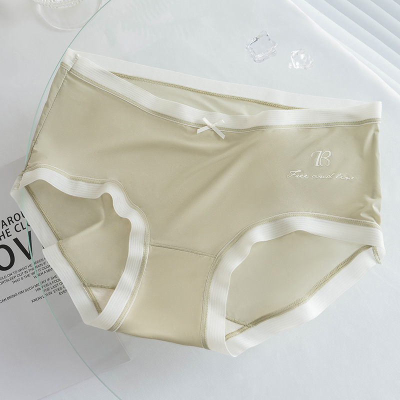 Ropa interior de las mujeres verano fino transpirable puro algodón antibacteriano sexy Girl Briefs Mediados cintura más tamaño ropa interior sin costuras mujeres