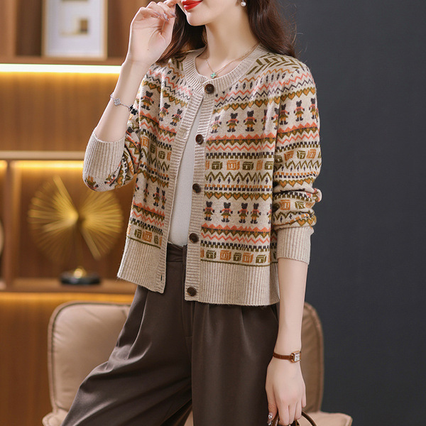 Knitted autumn jacket