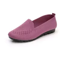 Дышащие Slip-on рабочие туфли для мам, большой размер, трикотажный верх, комфортные, Красный/Черный/Фиолетовый/Розовый 35–42