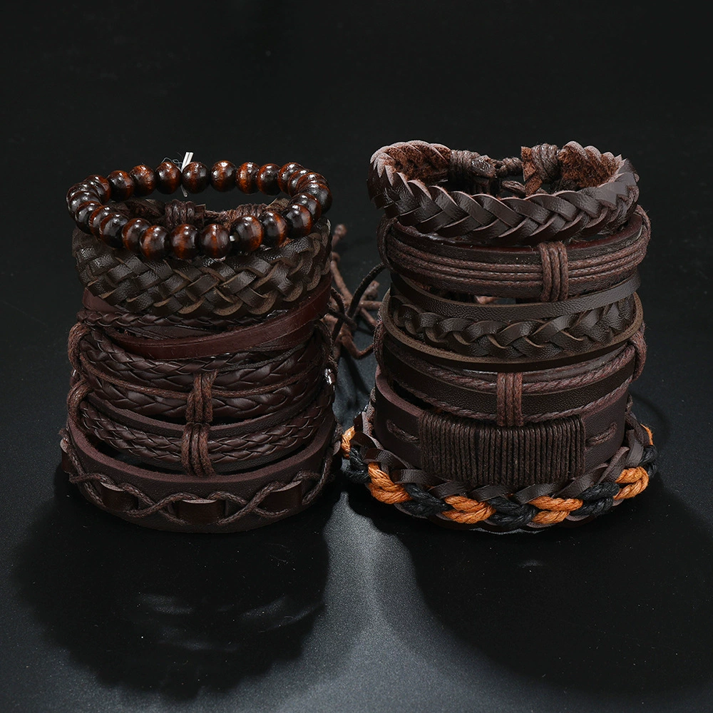 (Cross-border trading), trend accessory, leather jewelry, woven bracelet, European style, direct factory sales