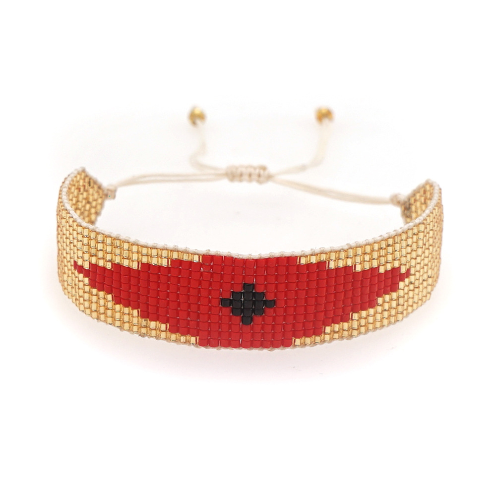 geometric miyuki beads handmade woven ethnic style wide bracelet wholesale jewelry Nihaojewelrypicture2