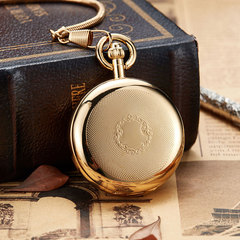 外貿熱銷雙開半自動銅材質機械懷表項鍊禮品外貿亞馬遜熱賣懷表