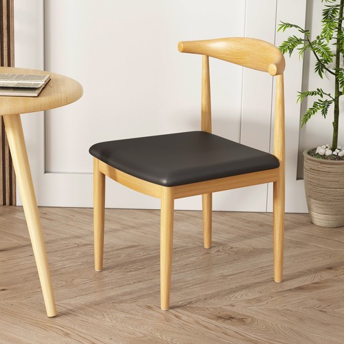 Solid Wood Dining Chair Retro Solid Wood Chair Dessert Milk Tea Snack Restaurant Back Chair Leisure Business Negotiation Iron Dining Chair