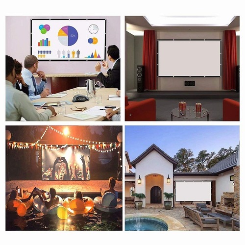Portable High-Definition Mini Projector for Home and Office Use, with a Projection-Folding Screen, Movie Cloth, and a Direct-Source Factory
