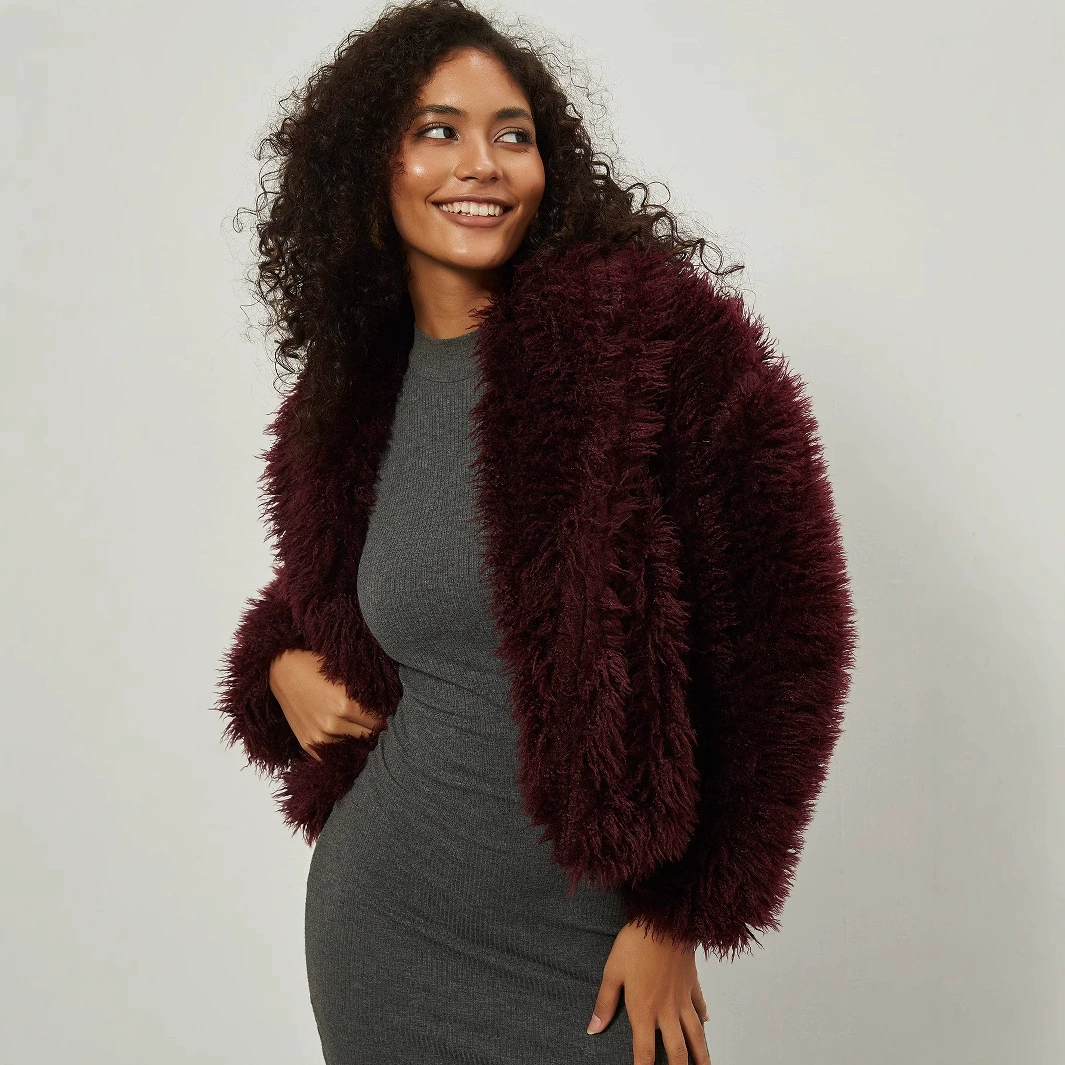 Трансграничная женская одежда оптом европейский и американский стиль моды искусственный мех куртка 2024 зимний новый свободный теплый пальто