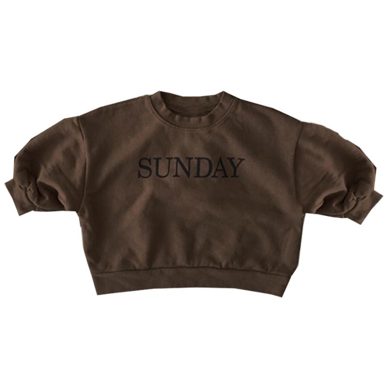 Primavera y otoño estilo coreano ropa para niños nuevo suéter niños y niñas estilo coreano carta cuello redondo moda padre-niño desgaste manga larga Top T