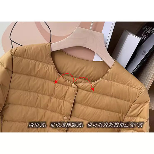 Women's Short Winter Light Down Jacket with Warm Inner Liner, White Duck Down, Fitted Innerwear, Plus Size Outerwear, Trendy