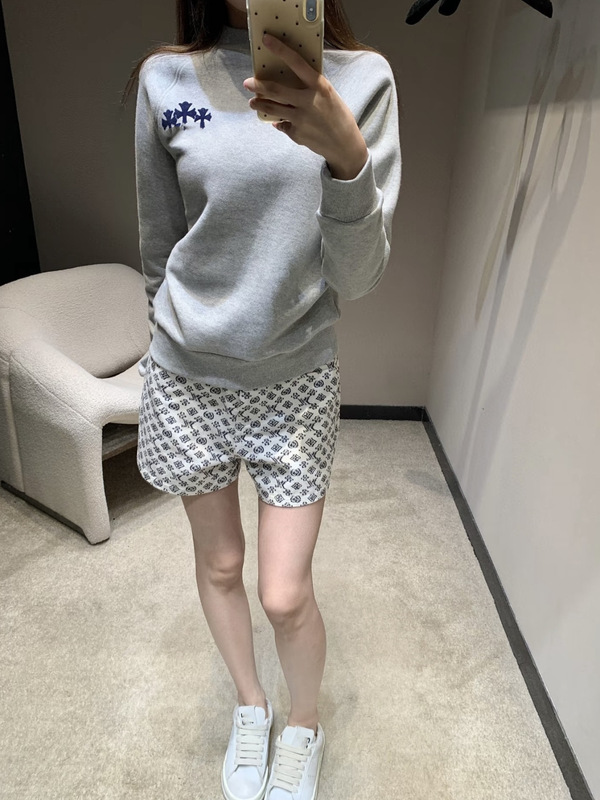 毒家现货25ssCH家春夏新款字母印花圆领套头长袖卫衣 女款|undefined