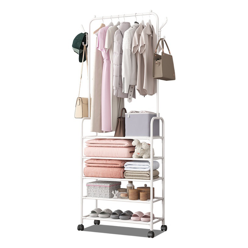 Perchero multifuncional zapatos simples y sombreros rack piso Zapatero grueso acero tubo de almacenamiento rack almacenamiento percha al por mayor