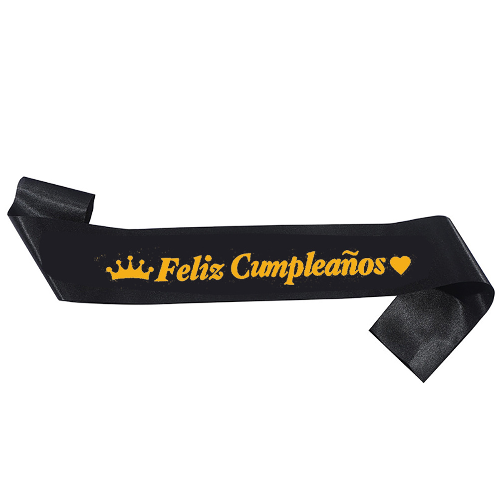 Fiesta de cumpleaños en español Cinturón de seda Feliz Cumpleaños Cinturón de etiqueta image 19
