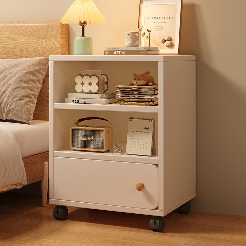 Mesa de cabezal de cama moderna y simple dormitorio contra la pared multicapa móvil de almacenamiento estante de almacenamiento multifuncional alquiler cabina de cama