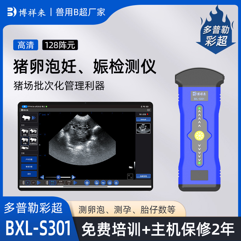 猪用卵泡背膘智能测孕仪 多普勒猪用B超机BXL-S301 猪卵泡检测
