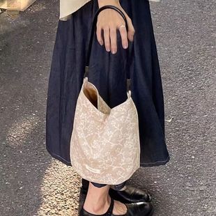 Wholesale "Ye Ying" summer linen bucket bag versatile original niche texture commuter shoulder cloth bag