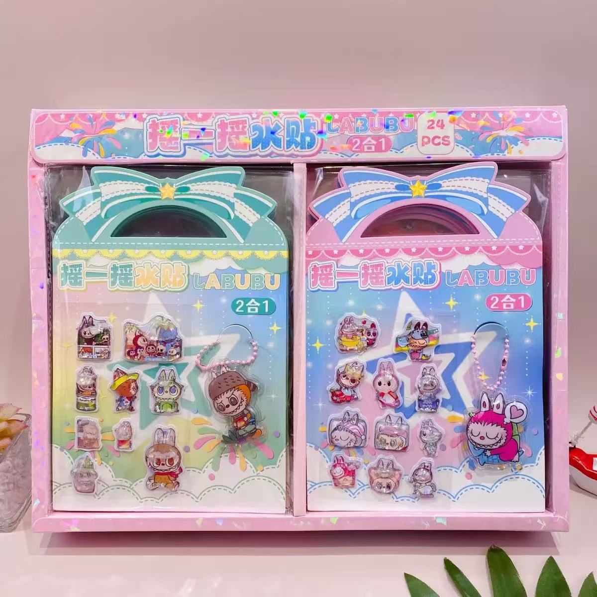 Pegatinas de mascotas lindas de Sanrio, calcomanías de agua de Kuromi de alta calidad que se sacuden y se pegan, pegatinas decorativas pequeñas con patrones para manualidades infantiles.