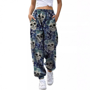 2024 Cross-Border New Spring and Autumn 3D Printed Digital European and American Loose Casual Jogger Sweatpants Factory Direct Wholesale