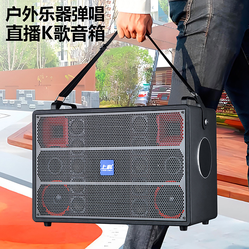 High-End Audio Outdoor Performance Musical Instrument Playing and Singing All-In-One Amplifier Multi-Functional High-Power Subwoofer Bluetooth Speaker