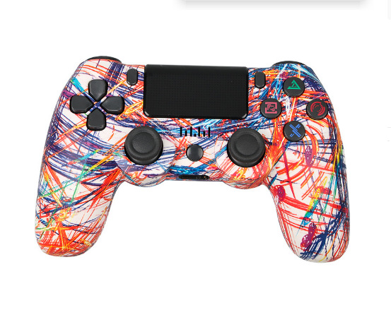 Modelo privado transfronterizo P4 consola de juegos Bluetooth maneja con giroscopio de barra de luz P4 inalámbrico Bluetooth PC control de juegos