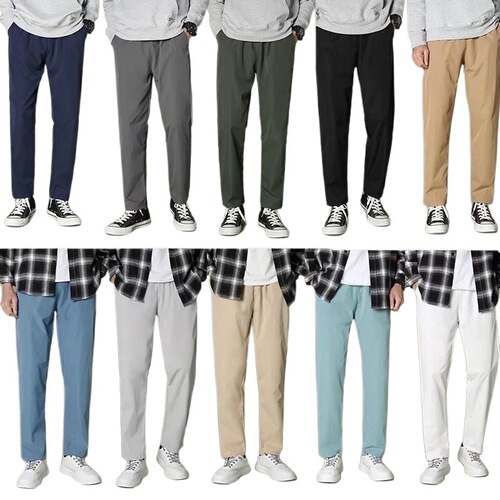 Large size pants men's pants Straight breathable casual straight basic style pants tooling