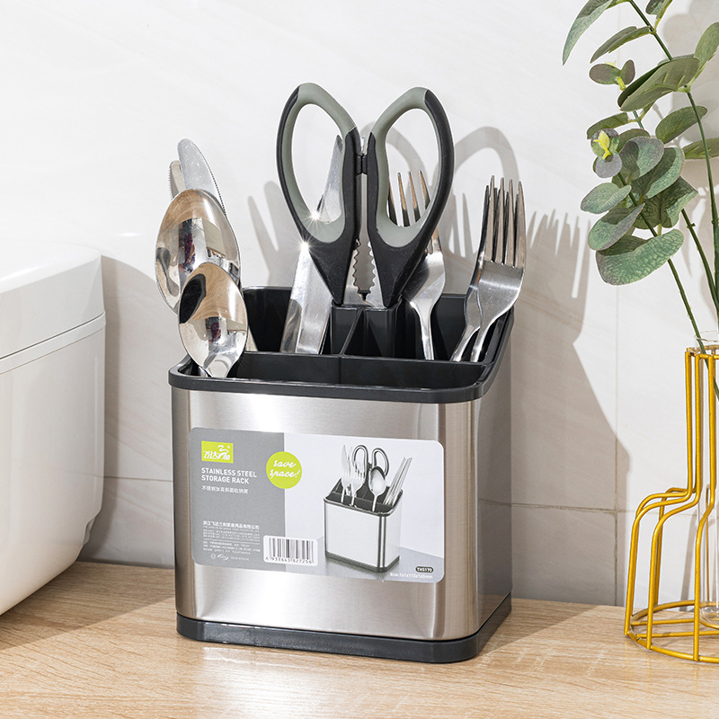 acero inoxidable cuchara de estante de almacenamiento multifuncional para el hogar en una cocina cuchara de cubierta cubierta palillos jaula transfronteriza image 3