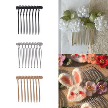 8齿金属插梳手工制作 义乌新娘发梳扭扭梳皇冠发梳铁叉梳头饰批发