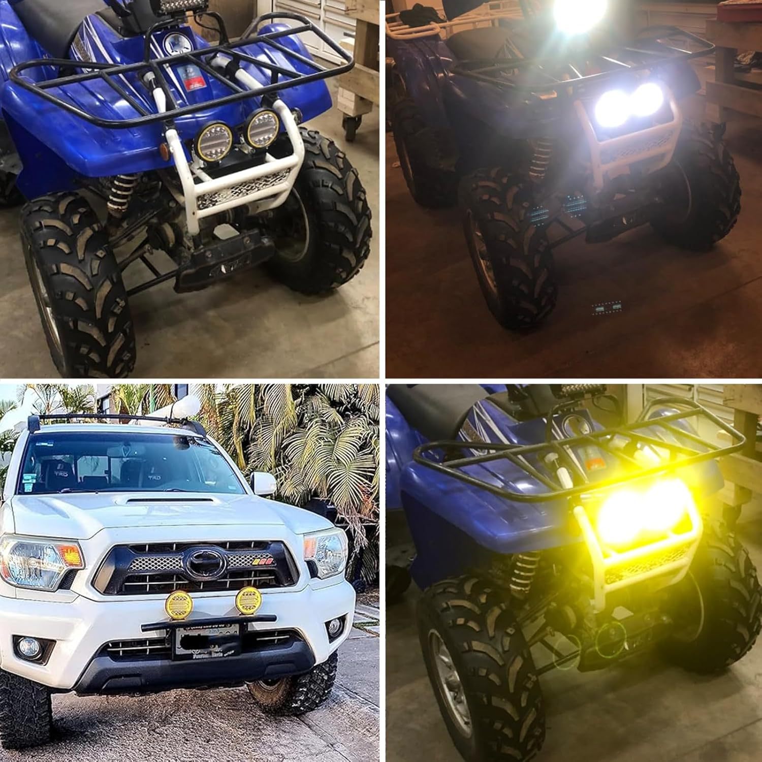 Car Led Work Light 4inch with Aperture Circular Spotlight 72W 24-Light Inspection Headlight for Off-Road Vehicles and Trucks