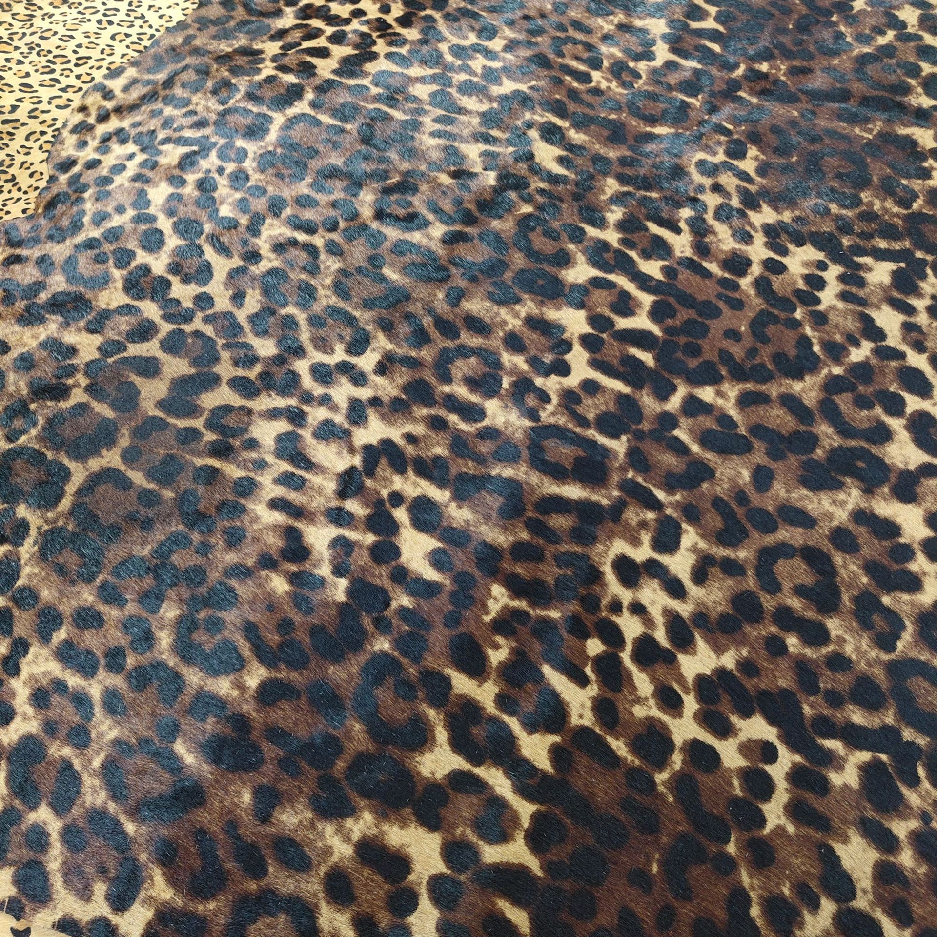 马毛皮印花现货头层牛皮鞋包奶牛印花皮毛一体