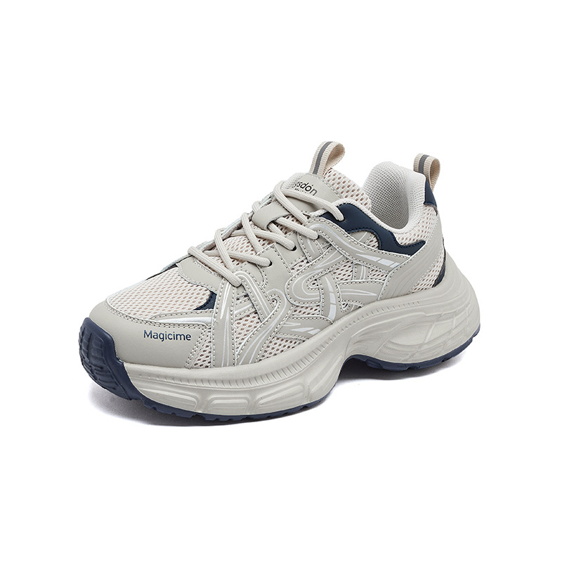 Zapatos de montaña para mujeres 2025 nuevo otoño y invierno gris de fondo grueso zapatos deportivos de montaña ligeros zapatos casuales para correr
