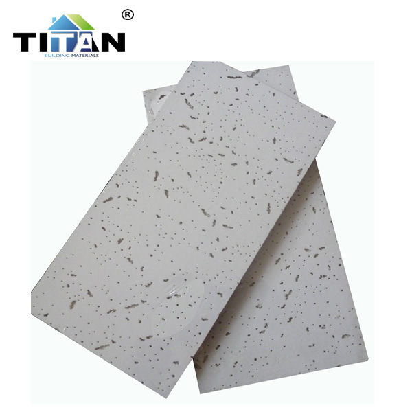 Techo de lana mineral Gypsophila de oruga, absorbente de sonido y a prueba de humedad, tablero de techo 600*600