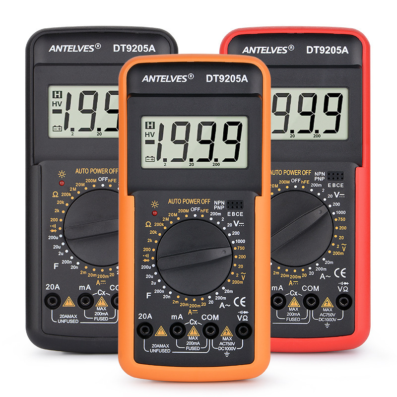 DT9205A multímetro digital de alta precisión eléctrico multifunción voltímetro de visualización digital mantenimiento de prevención de incendios medición eléctrica doméstica