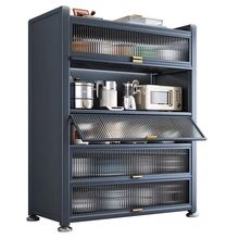 加厚厨房置物架落地多层橱柜家用微波炉碗柜餐边柜楼道储物柜门外