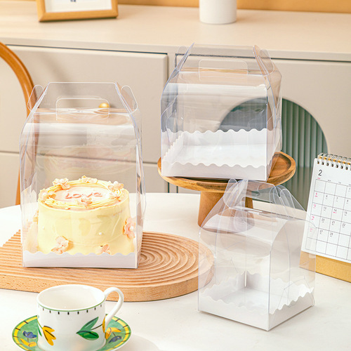 Cake box wholesale four-inch portable cake box thousand-layer mousse transparent 26-inch dessert disposable packaging box
