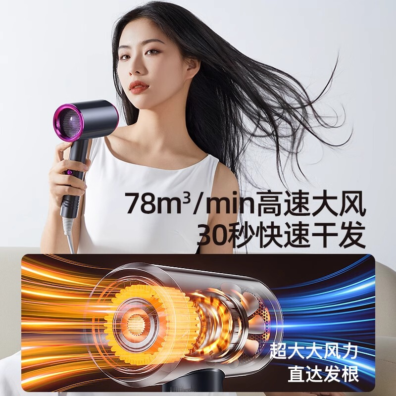 Xiaomi ヘアドライヤー家庭用ハイパワー温冷風学生寮ブルーライトマイナスイオン無害ヘアドライヤー|undefined