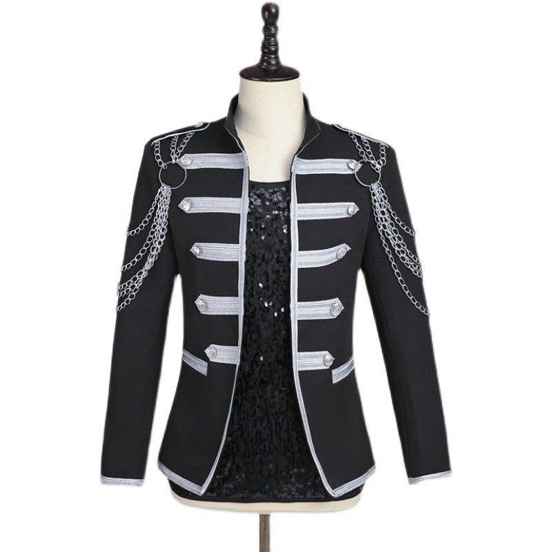 Michael Jackson style black color jazz dance short jackets for men
