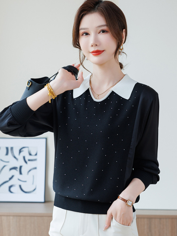 妈妈春秋洋气打底小衫中年女装秋装新款上衣服中老年休闲长袖T恤|undefined