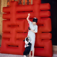 超巨大立体着地喜字農村庭結婚式配置インフレータブル結婚庭喜字置物装飾