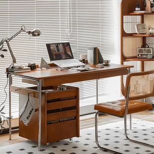 Nordic Ideal Solid Wood Desk Antique Study Writing Desk Home Desktop Computer Desk Living Room Workbench