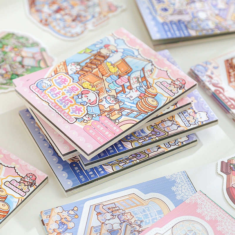 Sticker, book with stickers, zoo, scheduler, handmade