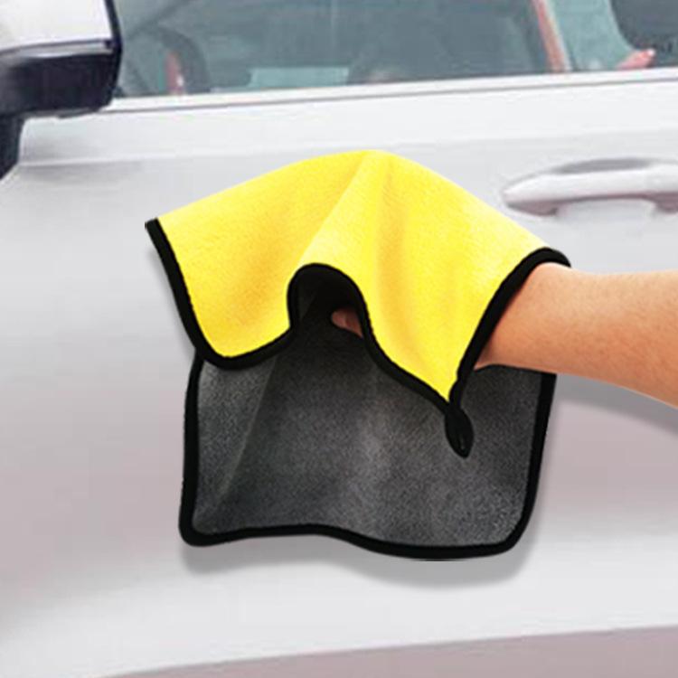 Yellow gray towel cloth sanitary towel Super absorbent lint-free glass floor cleaning towel coral fleece hygiene