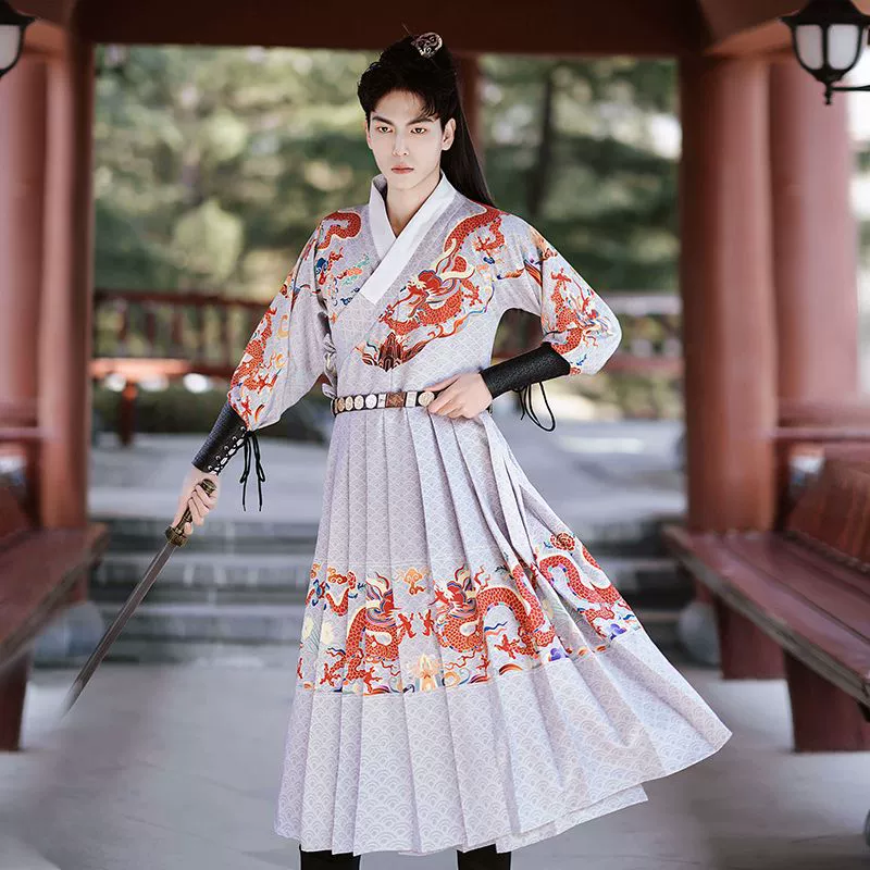 Сумрачная династия Hanfu Мужская 2025 новая вышитая весенняя риза Feiyu костюм Jin Yi Wei одежда Python халат трейлер Мужчина и женщина китайский стиль