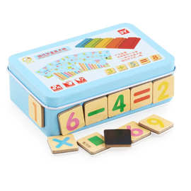 木质制儿童磁性铁盒数字棒益智数数棒算术加减乘法运算盒积木玩具