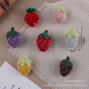 New cute knitted handmade yarn strawberry children's hair ring baby hair rope head rope small rubber band jewelry accessories