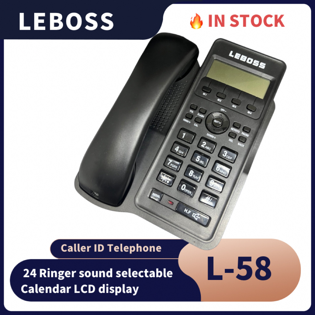 LEBOSS来电显示电话机座机L-58桌墙两用酒店商务办公家用英文跨境