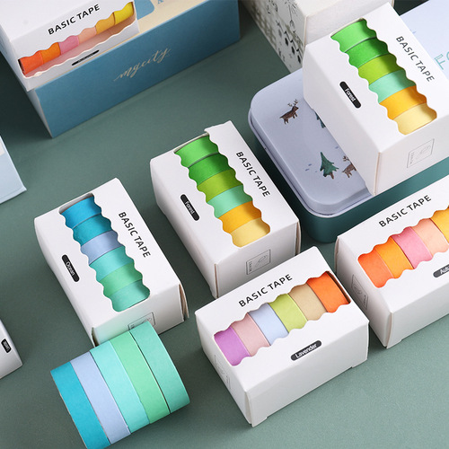 Yida Culture Cross-border Solid Color Washi Tape Set Decoration Matching Handbook Collage DIY Lifestyle Colorful Items