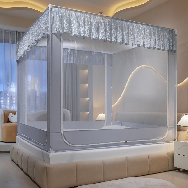 Super Thick Anti-fall Mosquito Net Household Bedroom Simmons Yurt Installation-free Baby Children Fan Rod Summer Account Yarn